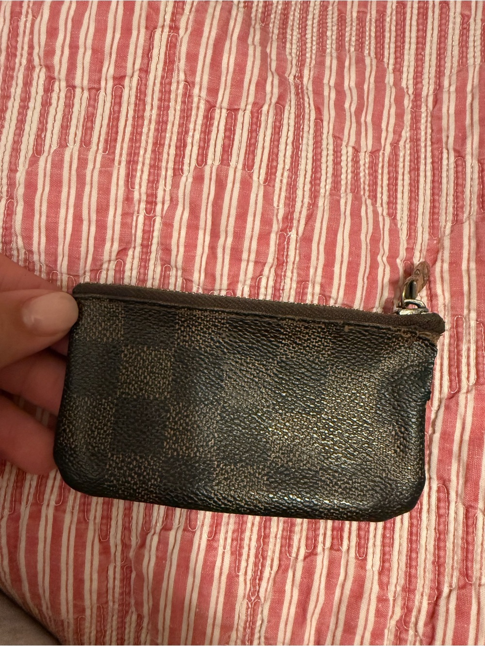Louis Vuitton Brown Damier Ebene Zip Key Pouch